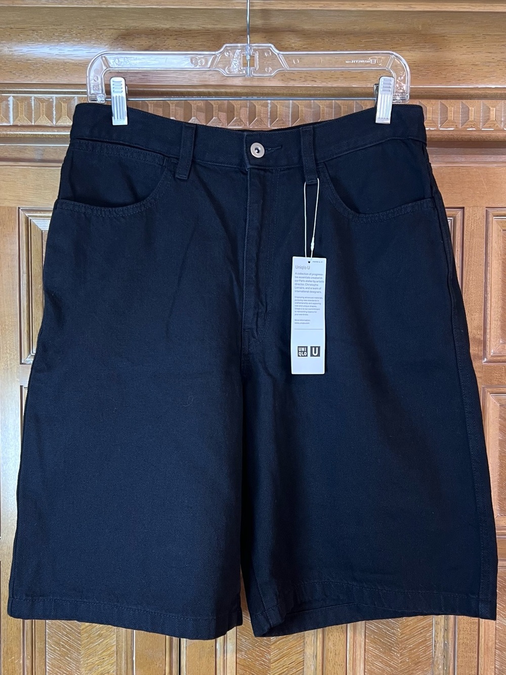 Uniqlo U Men’s Black Shorts Size 28 NWT Cotton Casual Chino 10” Inseam